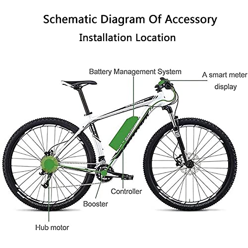 Auto parts 20", 24", 26", 27,5", 28", 29", 700c Rueda Trasera Rueda Libre Kit de conversión de Bicicleta eléctrica Kit de Bicicleta eléctrica Pedelec con Pantalla LCD,48V/1000W-27.5inch