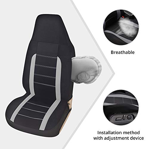 AUTOYOUTH Cubiertas de asiento delantero del coche auto cubierta del asiento del cubo automotriz ajuste universal cubierta de la silla del coche cubierta del asiento asiento - gris