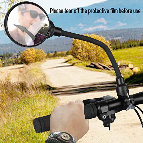 auvstar Espejo Retrovisor Bicicleta,Espejos de Bicicleta/Ciclismo,Manillar Giratorio Ajustable Montado Plástico Espejo Convexo para Mountain Road Bike E-Bike Xiaomi Mijia M365 Patinetes Eléctricos