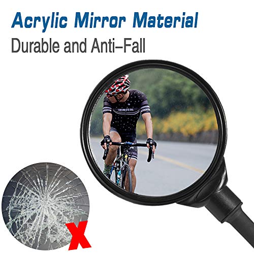 auvstar Espejo Retrovisor Bicicleta,Espejos de Bicicleta/Ciclismo,Manillar Giratorio Ajustable Montado Plástico Espejo Convexo para Mountain Road Bike E-Bike Xiaomi Mijia M365 Patinetes Eléctricos