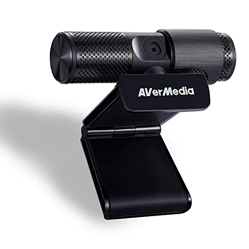 AVerMedia Live Streamer WEBCAM 313: Full HD 1080p, dos micrófonos incorporados, pestaña de seguridad y giro 360º, óptimo teletrabajo, videoconferencias
