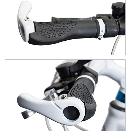 AXspeed Puños antideslizantes para manillar de bicicleta, diseño ergonómico, para bicicleta de montaña, bicicleta de montaña, ciclismo, cuernos con extremo de barra (negro y blanco)