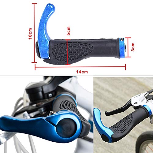 AXspeed Puños antideslizantes para manillar de bicicleta, diseño ergonómico, para bicicleta de montaña, bicicleta de montaña, ciclismo, cuernos con extremo de barra (negro y blanco)