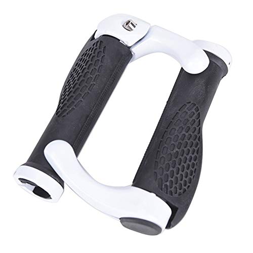 AXspeed Puños antideslizantes para manillar de bicicleta, diseño ergonómico, para bicicleta de montaña, bicicleta de montaña, ciclismo, cuernos con extremo de barra (negro y blanco)