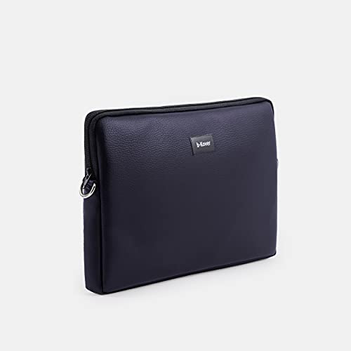 b-Kover Funda Protectora para Portátil 15-15,6 Pulgadas Cuero Vegano, Acolchada, Impermeable, Anti-Golpes, Hecha A Mano, Apple MacBook Pro 15/Acer/DELL/ASUS/HP/Lenovo/(Azul Marino)