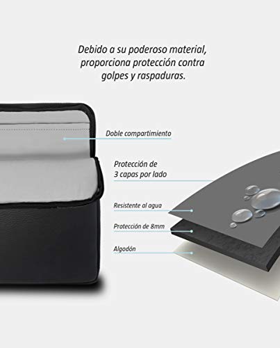 b-Kover Funda Protectora para Portátil 15-15,6 Pulgadas Cuero Vegano, Acolchada, Impermeable, Anti-Golpes, Hecha A Mano, Apple MacBook Pro 15/Acer/DELL/ASUS/HP/Lenovo/(Azul Marino)