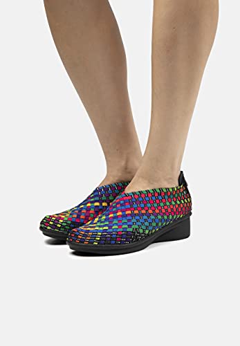 B M BERNIE MEV NEW YORK Gem Yael Wedge - Zapatillas de cuña para Mujer, Multicolor (Black Multi), 41 EU