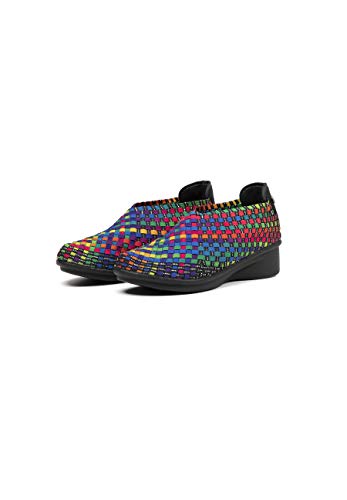 B M BERNIE MEV NEW YORK Gem Yael Wedge - Zapatillas de cuña para Mujer, Multicolor (Black Multi), 41 EU