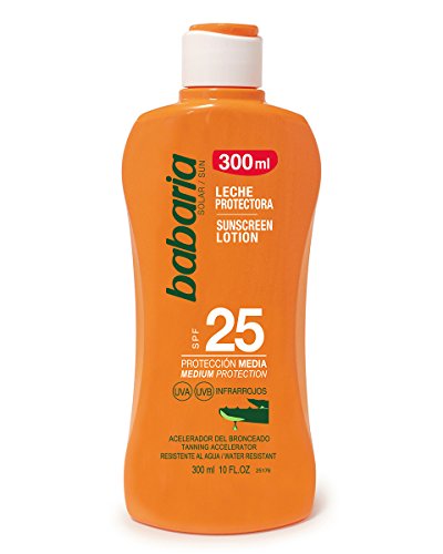 Babaria Leche Protector Solar Aloe Spf25, Blanco, 300 Mililitros