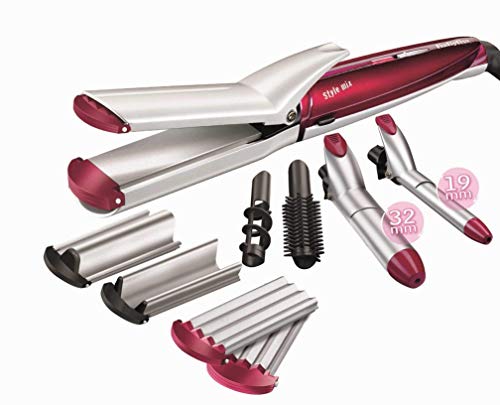 BaByliss MS22E Multistyle - set moldeador de pelo 10 en 1 para hacer todo tipo de peinados, alisar, ondular, moldear, crimpar, ondas al agua, rizos marcados, ondas abiertas con recubrimiento cerámico