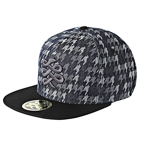 BAEM Fashion Gorra de tela vaquera diseño de patrón de tela Unisex diseño de pata de gallo Gorra de