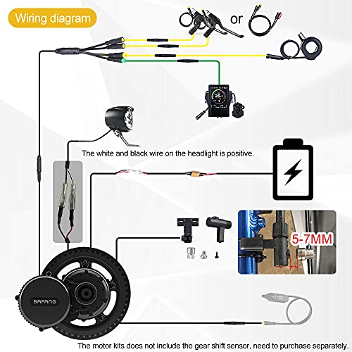 Bafang Mid Drive Kit para Bicicleta de montaña Bicicleta de Carretera Potencia Nominal Tensión Nominal 48V 500W Conversión de Bicicleta Kit de Motor eléctrico Opción de Plato múltiple y Pantalla