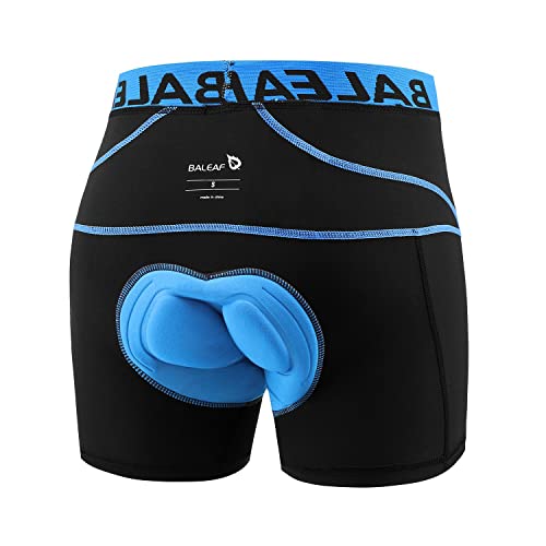 BALEAF Coolmax - Pantalón corto de ciclismo para hombre, acolchado transpirable, gel 4D, color azul, talla S