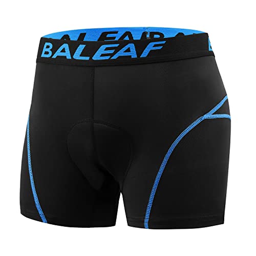 BALEAF Coolmax - Pantalón corto de ciclismo para hombre, acolchado transpirable, gel 4D, color azul, talla S