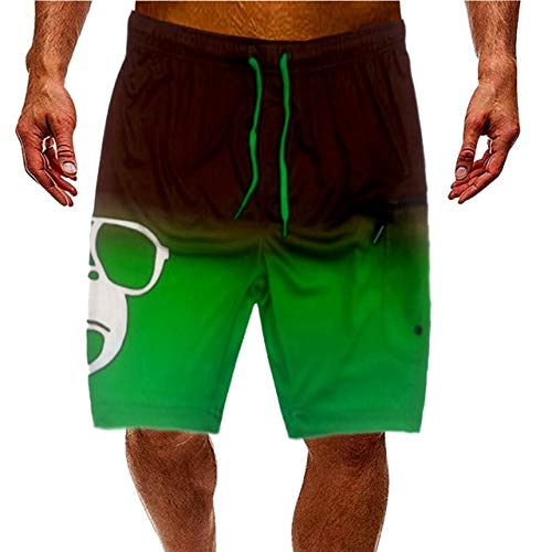 Bañador de Hombre y Niño Surfero Kahuna Store Shorts de baño Verde Degradado Cordón verde, Bolsillo Lateral cierre de Cremallera Cintura elástica Secado rápido Talla (S,M,L,XL,XXL) (Extra Grande, x_l)