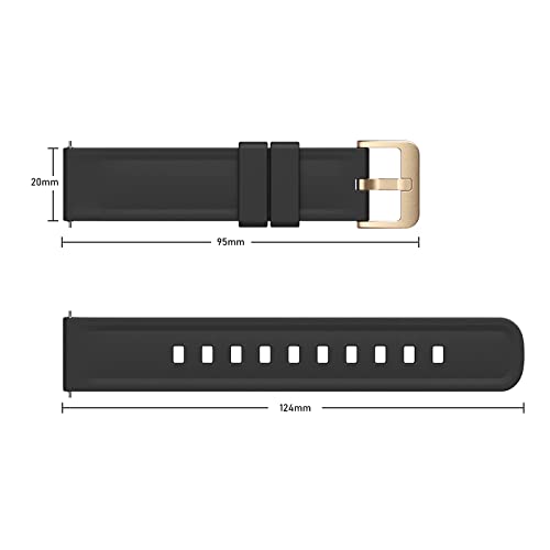 Banda de Reloj Inteligente de 20 mm, Nemheng N1 Smart Watch Correa para Mujer y Hombre, Correas de Repuesto de Reloj de Silicona Ajustable