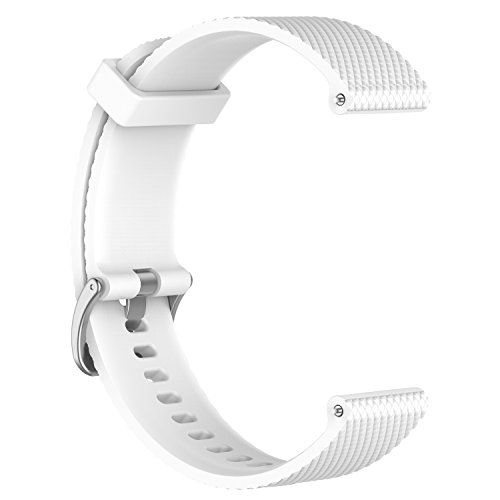 Bandas de repuesto para Garmin Vivoactive 3 / Vivomove / Vivomove HR Fitness Watch 20 mm Correa de silicona suave ajustable Quick Release Accesorio Watchband (Blanco, S)