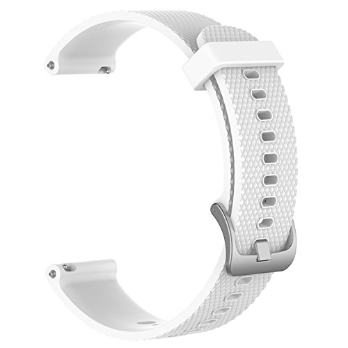 Bandas de repuesto para Garmin Vivoactive 3 / Vivomove / Vivomove HR Fitness Watch 20 mm Correa de silicona suave ajustable Quick Release Accesorio Watchband (Blanco, S)