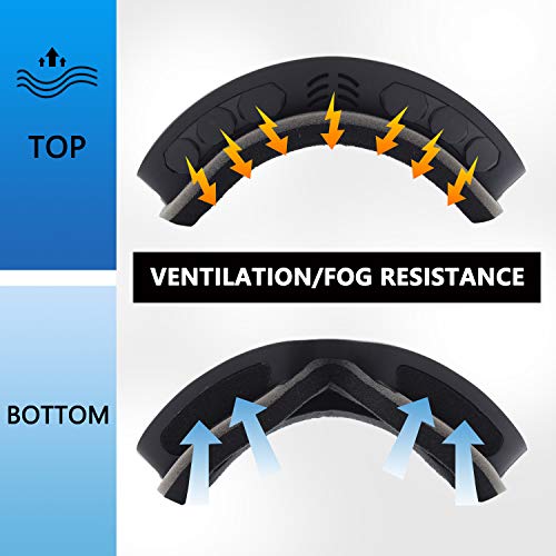 BangLong Gafas de esquí Gafas de snowboard OTG Protección UV Lente doble Anti-niebla Protección UV Gafas de nieve Gafas compatibles con casco para mujeres Hombres Esquí de snowboard. (Negro/Gris)