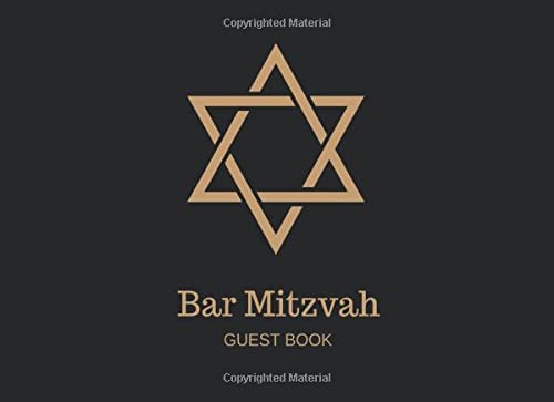Bar Mitzvah Guest Book: 13th Birthday Boy, Jewish Guest Book with Gift Log for Bar Mitzvah Party, Black, Elite Guest Book
