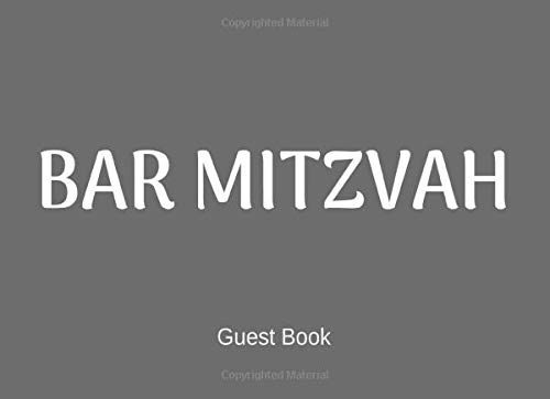 Bar Mitzvah Guest Book: 13th Birthday Boy, Jewish Guest Book with Gift Log for Bar Mitzvah Party, Grey, Elite Guest Book