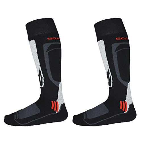 Barrageon 2 Pares Calcetines de Esquí de Invierno Térmico para Snowboard, Ciclismo, Trekking, Calcetine Deportes Control de Humedad Anti-Odor Anti-Bacteriano para Hombres Mujers