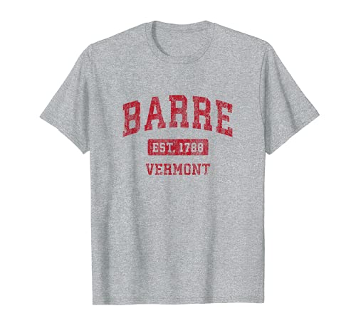 Barre Vermont VT Vintage Sports Design Rojo Diseño Camiseta