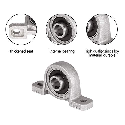 Base de Cojinete,Liwein 6 piezas Rodamientos de Cojinetes con Soporte Rodamientos de Bolas Bridas Rodamiento para Impresora 3D (10mm)