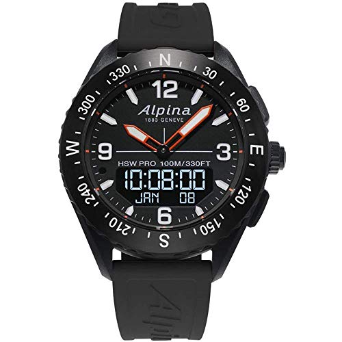 BASHERRY Caja de acero de 45 mm alpina Alpinerx la goma del reloj de cuarzo Al283Lbb5Aq6 para Hombre