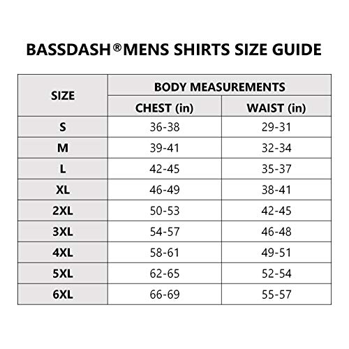 Bassdash Camisetas de Pesca para Hombre, protección Solar UV UPF 50+ Camiseta de Manga Larga