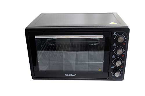 Bastilipo Nápoles Black, Horno de sobremesa de 45 litros, 2.000W, 4 Posiciones, convección y rustidor, Color Negro, 2000 W