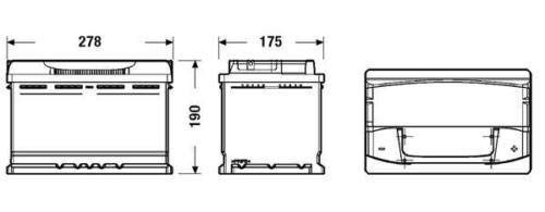 BATERIA TUDOR 70AH / 640A (EN) +D GAMA STANDARD 2 AÑOS DE GARANTIA COCHE FURGONETA SUV 4x4 MAXIMA CALIDAD MEDIDAS LARGO: 278mm ANCHO: 175mm ALTO: 190mm