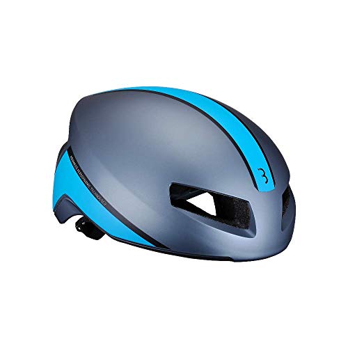 BBB Tithon Casco Ciclismo Carretera, Hombre, Gris/Azul, M