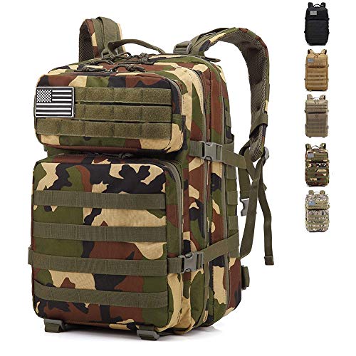 BBYaki Mochila Camuflaje Asalto Militar 40L, Mochila Táctica Molle Mochila Alpinismo Senderismo Actividades Aire Libre Camping,CP