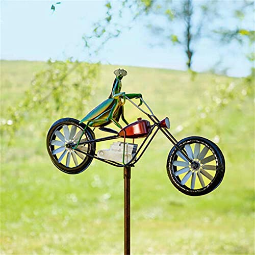 B/C Spinner De Viento De Metal De Bicicleta Vintage, Spinner De Estaca De Jardín con Poste De Pie, Spinner De Bicicleta De Animal para Decoración De Molino De Viento