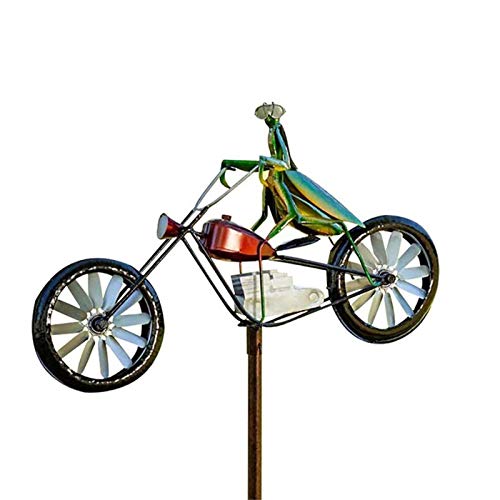 B/C Spinner De Viento De Metal De Bicicleta Vintage, Spinner De Estaca De Jardín con Poste De Pie, Spinner De Bicicleta De Animal para Decoración De Molino De Viento