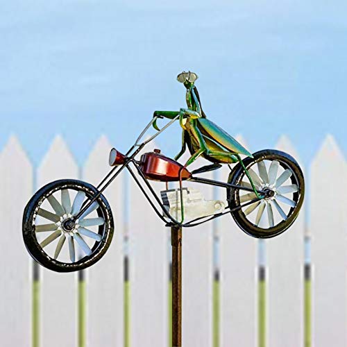 B/C Spinner De Viento De Metal De Bicicleta Vintage, Spinner De Estaca De Jardín con Poste De Pie, Spinner De Bicicleta De Animal para Decoración De Molino De Viento