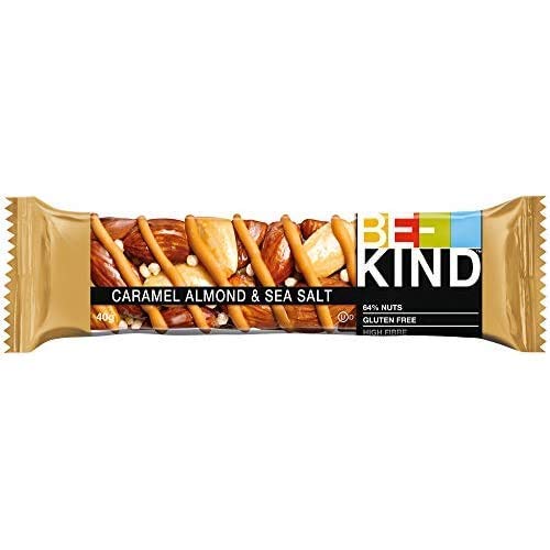 BE-KIND Barrita Ceareale con Frutos Secos Tostados, Almendras Caramelizadas y Sal Marina, Sin Gluten, Alto Contenido de Fibra, Corazón Saludable, 12 X 40g Barras