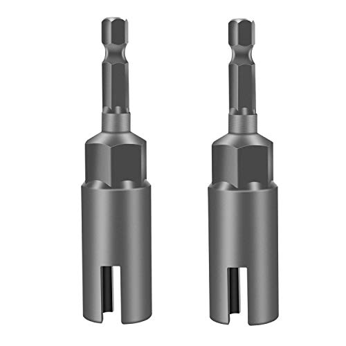 Beauneo 2 Piezas Llave de Tuerca de Mariposa, Tuerca de Mariposa Ranurada, Llave Juego de Herramienta para Tuerca de Panel Tornillo Perno de Gancho de Ojo C, VáStago Hexagonal1/4 Pulgada