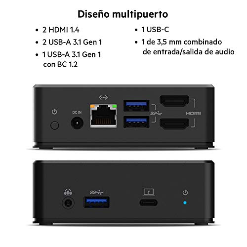 Belkin estación dock USB-C para dos monitores (85 W de Power Delivery, HDMI, USB-A 3.1 Gen 1, USB-C, Gigabit Ethernet, entrada/salida de audio para MacBook, XPS y otros portátiles con USB-C)