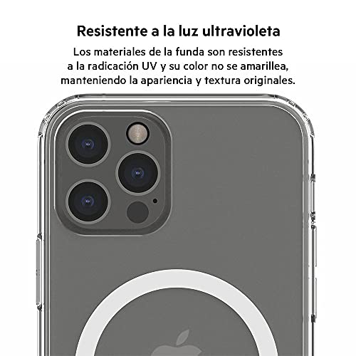 Belkin - Funda para iPhone 12 Pro Max compatible con MagSafe (revestimiento antimicrobiano, integra imanes y un borde realzado antigolpes para proteger la cámara)