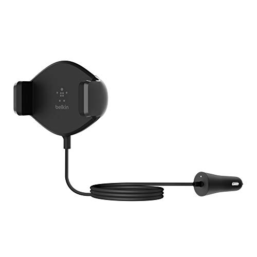 Belkin Soporte para rejilla de ventilación y cargador inalámbrico para coche de 10 W para iPhone 11, 11 Pro/Pro Max, XS, XS Max, XR, X, SE, 8, 8+, Samsung Galaxy S20, S20+, S20 Ultra, S10, S10+ y S10e