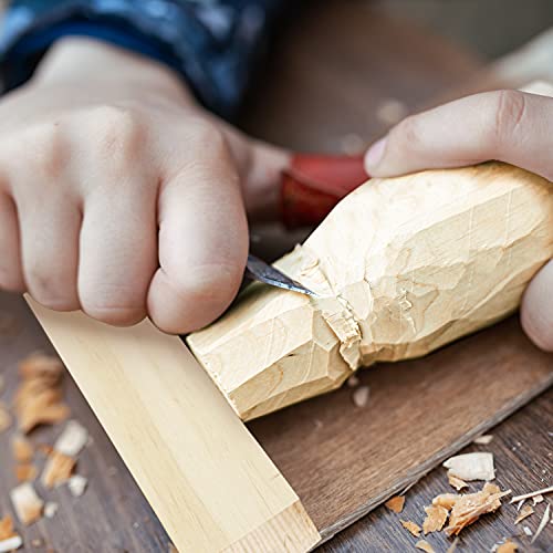 Belle Vous Tacos Madera Pino Natural para Tallar (Pack de 5) 4 Bloques Madera Pequeños y 1 Bloque Madera para Tallar Grande Sin Acabado Listones de Madera Manualidades - Principiantes Niños y Adultos