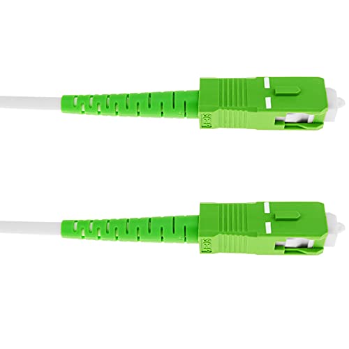 BeMatik - Cable de Fibra óptica SC/APC a SC/APC monomodo SMF SX OS2 simplex 9/125 blindado de 15 m