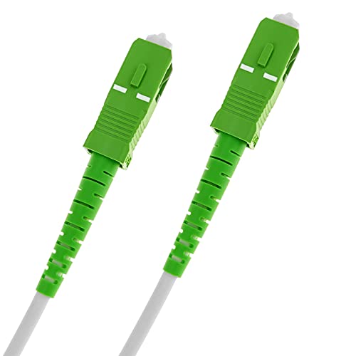 BeMatik - Cable de Fibra óptica SC/APC a SC/APC monomodo SMF SX OS2 simplex 9/125 blindado de 15 m