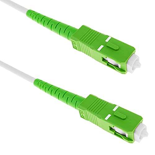 BeMatik - Cable de Fibra óptica SC/APC a SC/APC monomodo SMF SX OS2 simplex 9/125 blindado de 15 m