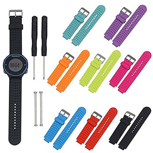 Bemodst Correa Strap para Reloj Garmin Forerunner 220 230 235 630 620 735, Pulsera de Silicona Brazalete de Reemplazo Banda de Repuesto para Hombre Mujer (Negro)