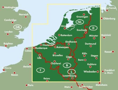 Benelux. Bélgica, Holanda y Luxemburgo, mapa de carreteras. Escala 1:500.000. Freytag & Berndt.: Wegenkaart 1:500 000 (Auto karte)