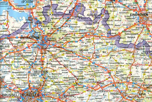 Benelux. Bélgica, Holanda y Luxemburgo, mapa de carreteras. Escala 1:500.000. Freytag & Berndt.: Wegenkaart 1:500 000 (Auto karte)