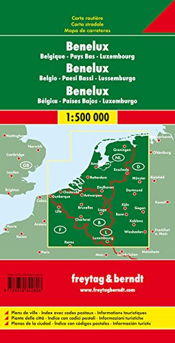 Benelux. Bélgica, Holanda y Luxemburgo, mapa de carreteras. Escala 1:500.000. Freytag & Berndt.: Wegenkaart 1:500 000 (Auto karte)